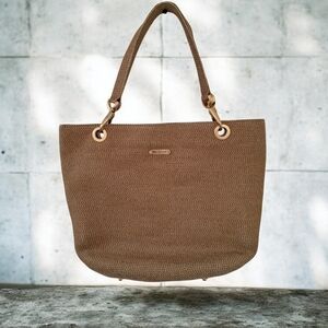 Eric Javits Squishee Clip Tote Bag Tan